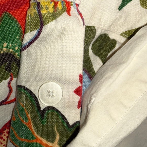 Pottery Barn Floral/Fruit Linen Blend Duvet Cover Button Closure Cottage FLAWS - Picture 5 of 11